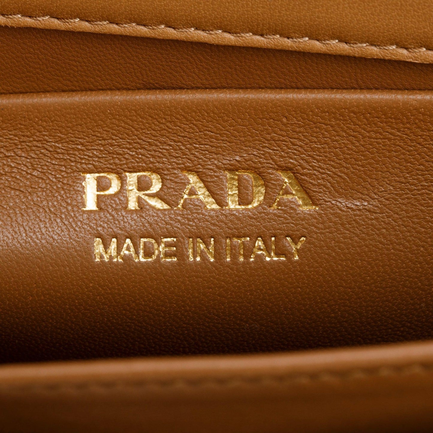 Prada 2024 Beige Quilted Nappa Leather Shoulder Bag