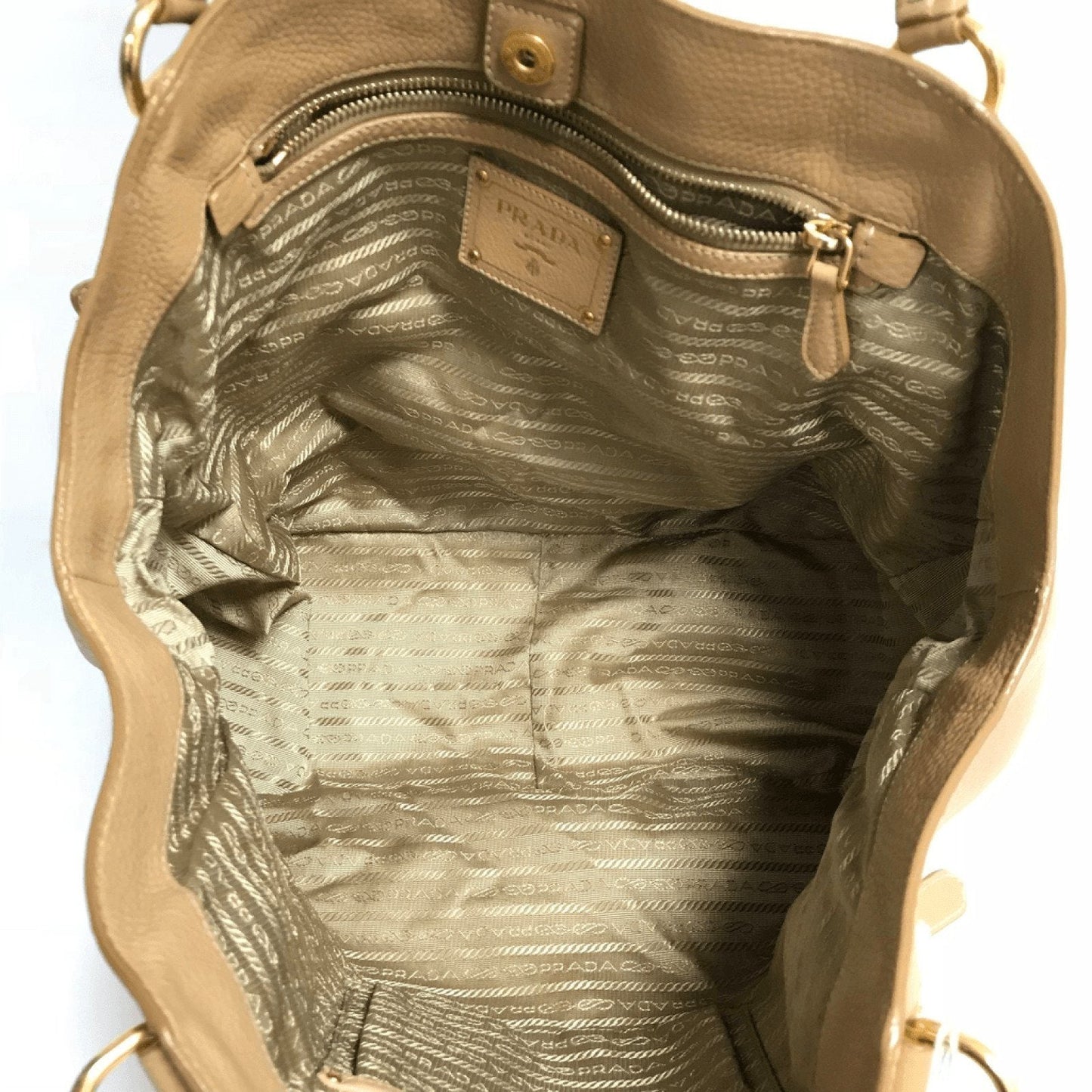 Prada Beige Buckle Hobo