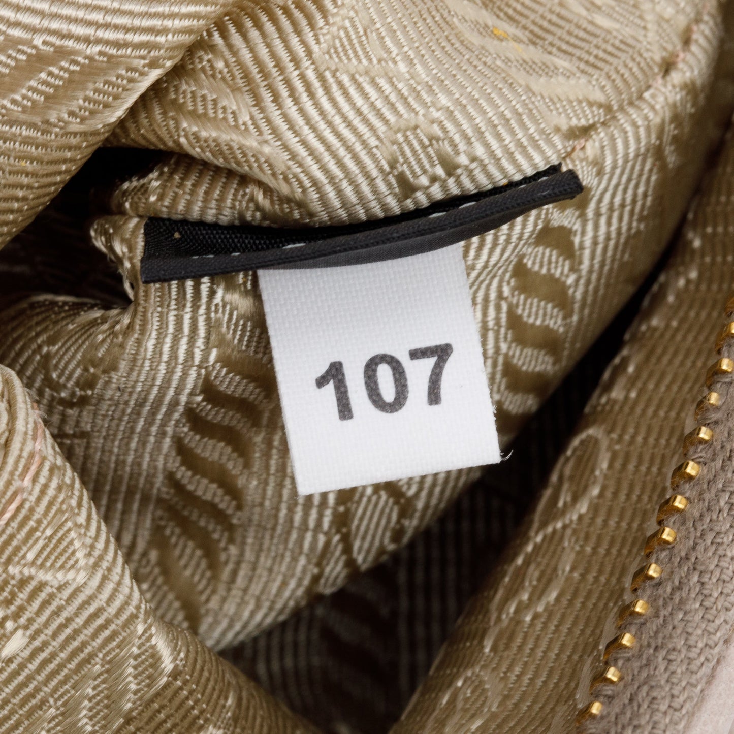 Prada Beige Nappa Gaufre Small Zip Pouch