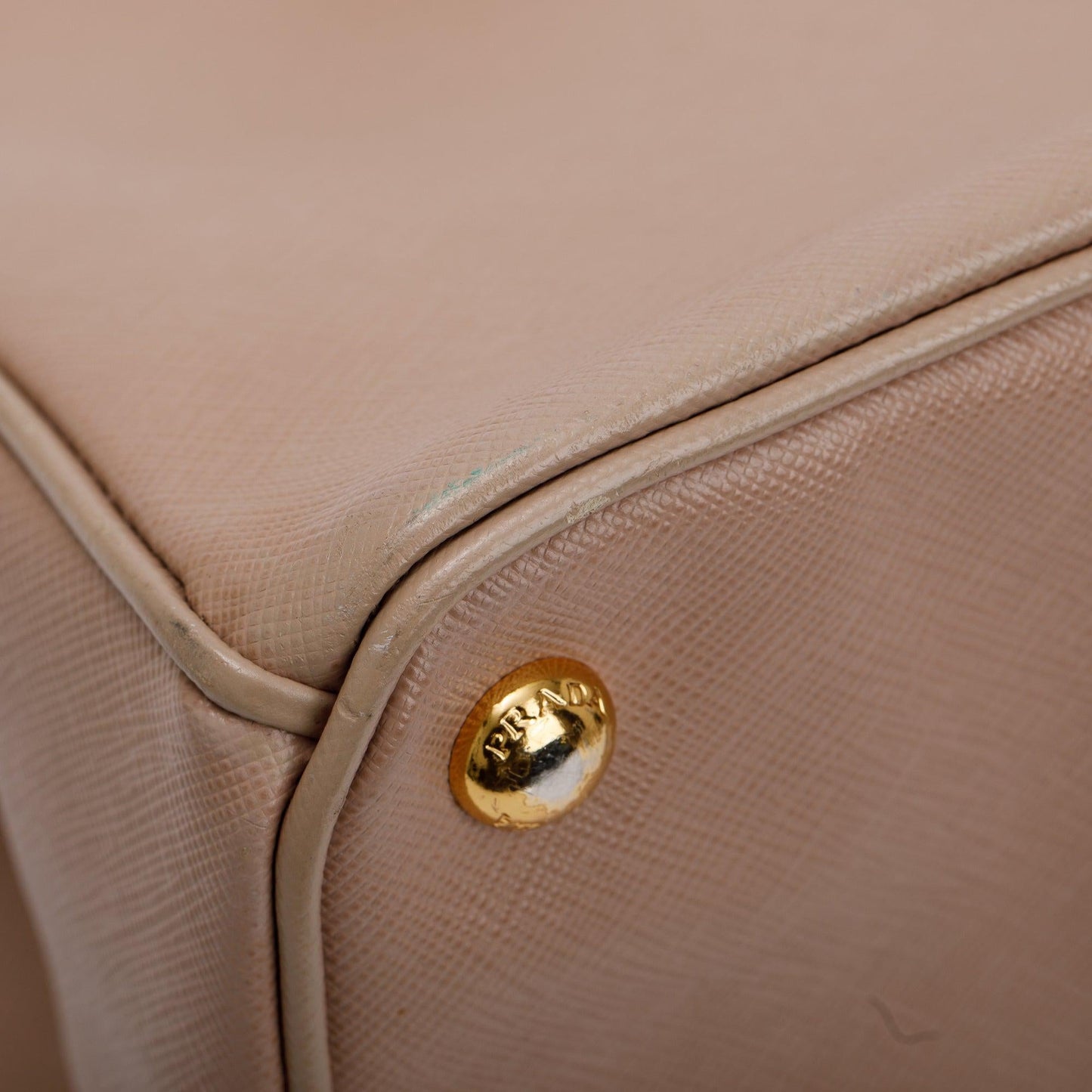 Prada Beige Saffiano Lux Medium Double Zip Galleria Tote
