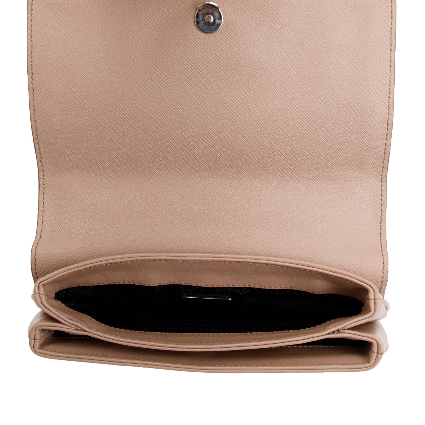Prada Beige Saffiano Soft Calf Leather Chain Crossbody Bag