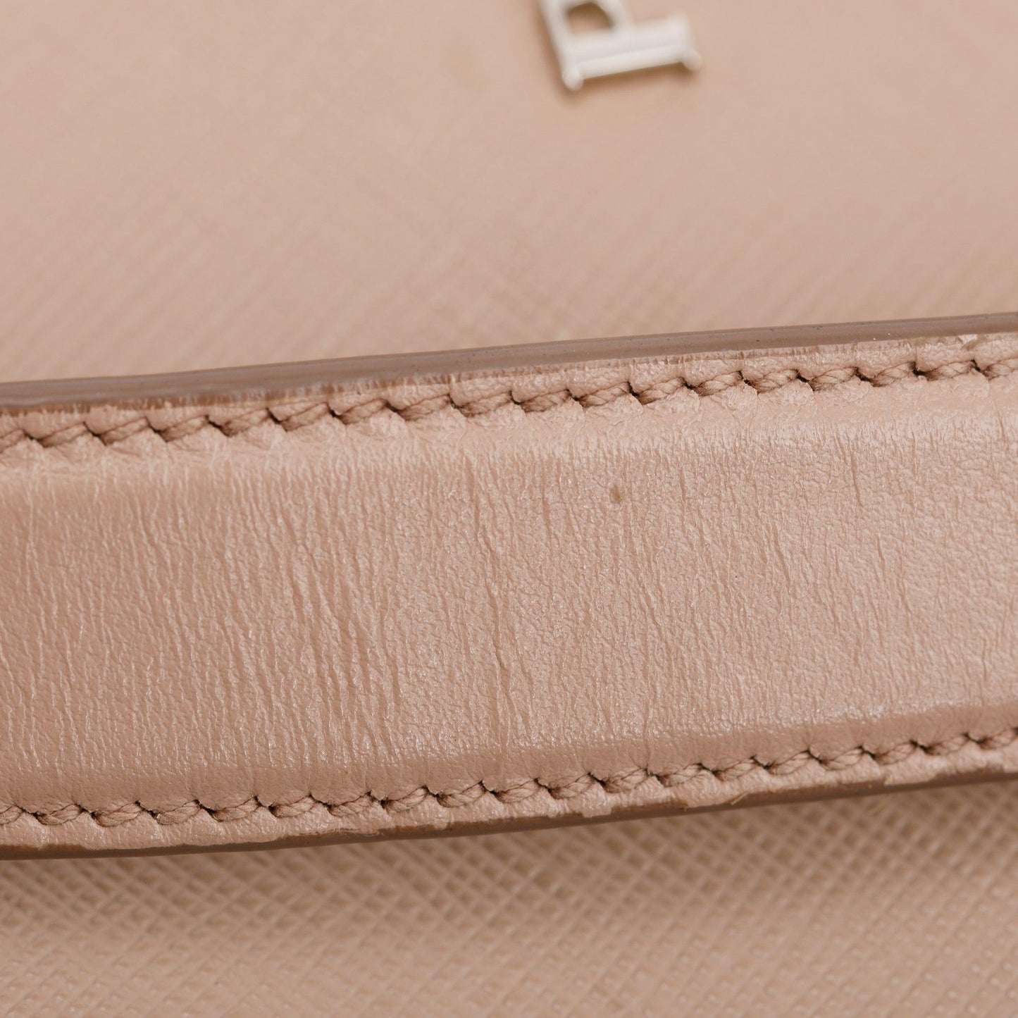 Prada Beige Saffiano Soft Calf Leather Chain Crossbody Bag