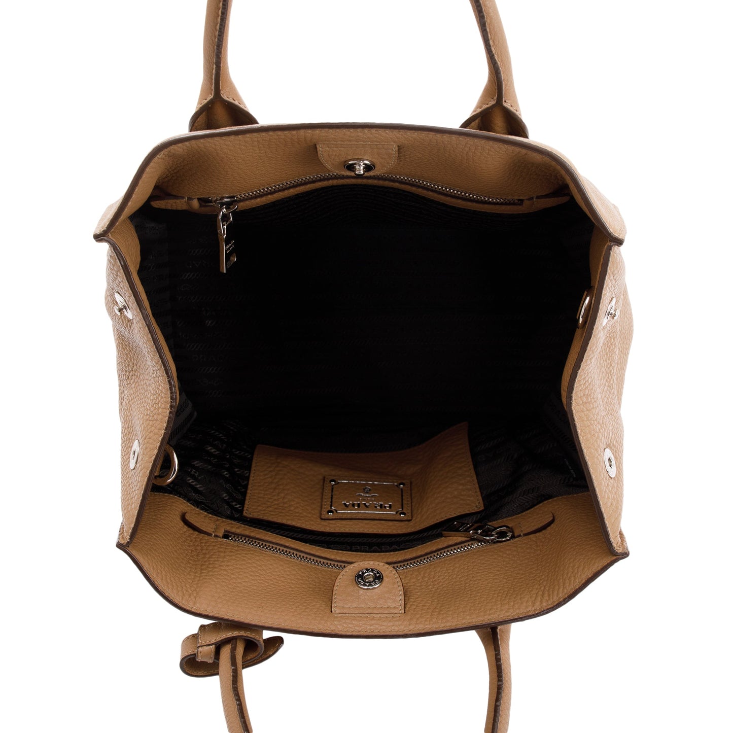Prada Beige Vitello Daino Convertible Tote