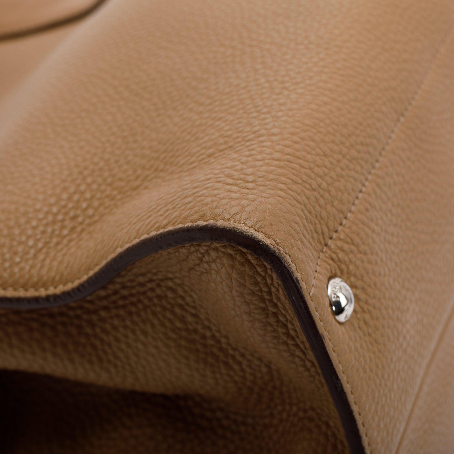 Prada Beige Vitello Daino Convertible Tote