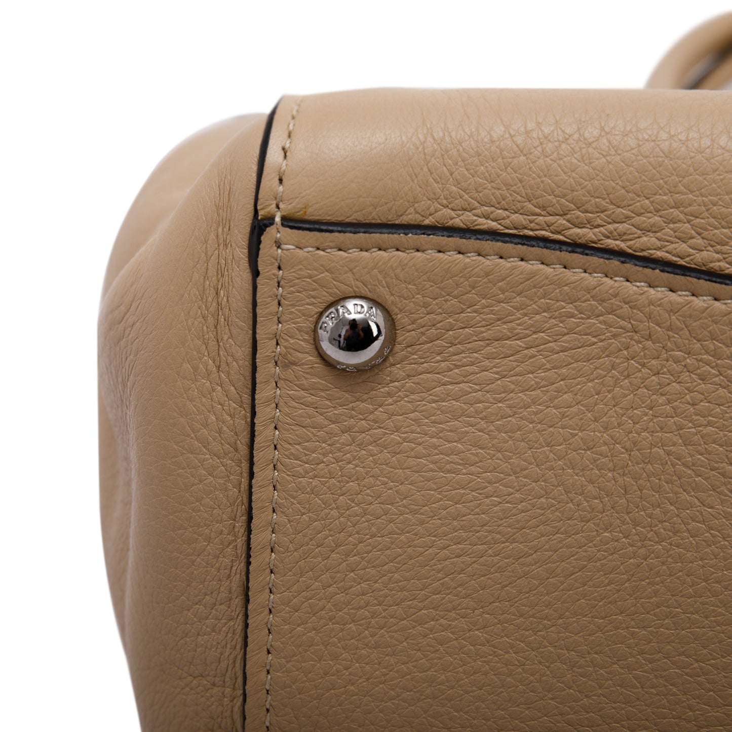 Prada Beige Vitello Daino Twin Pocket Tote