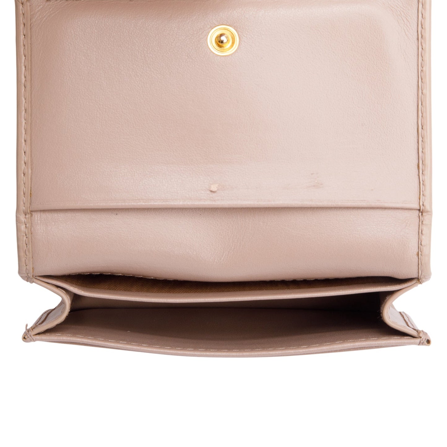 Prada Beige Vitello Move Leather Flap Card Holder