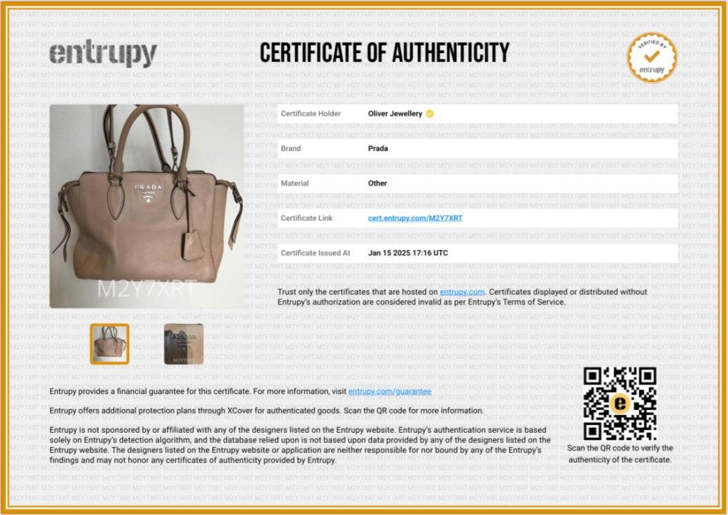 Prada Beige Vitello Phenix Two-Way Zip Tote