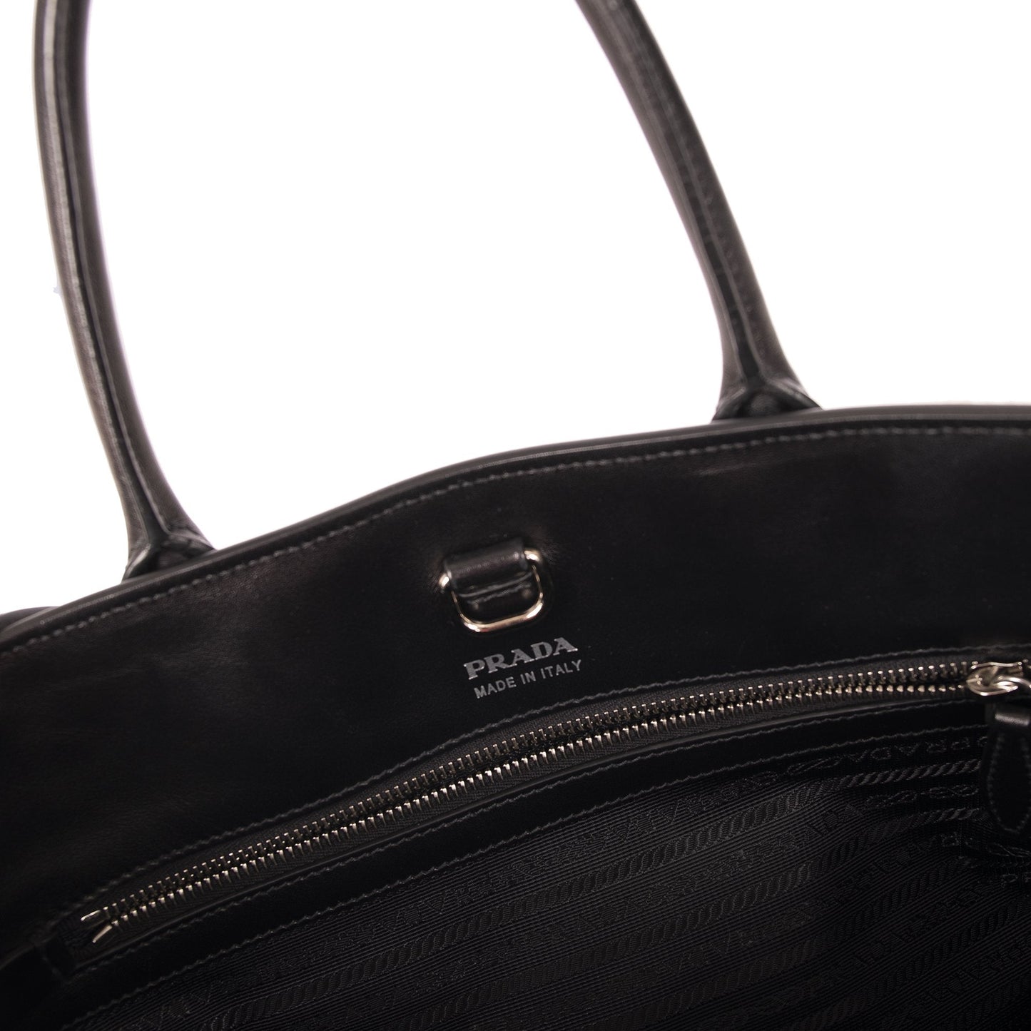 Prada Black City Calf Leather Square Tote Bag