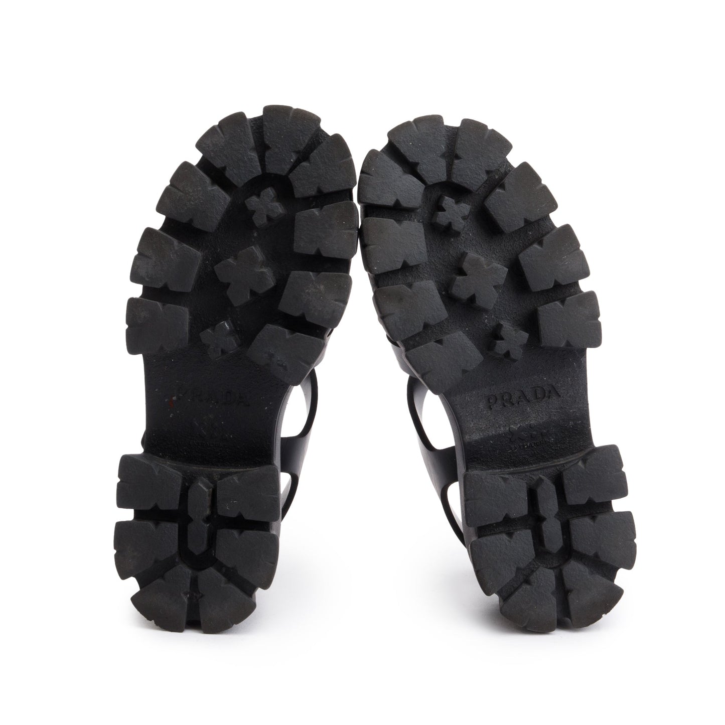 Prada Black Foam Rubber Monolith Sling Back Sandals, Size 38