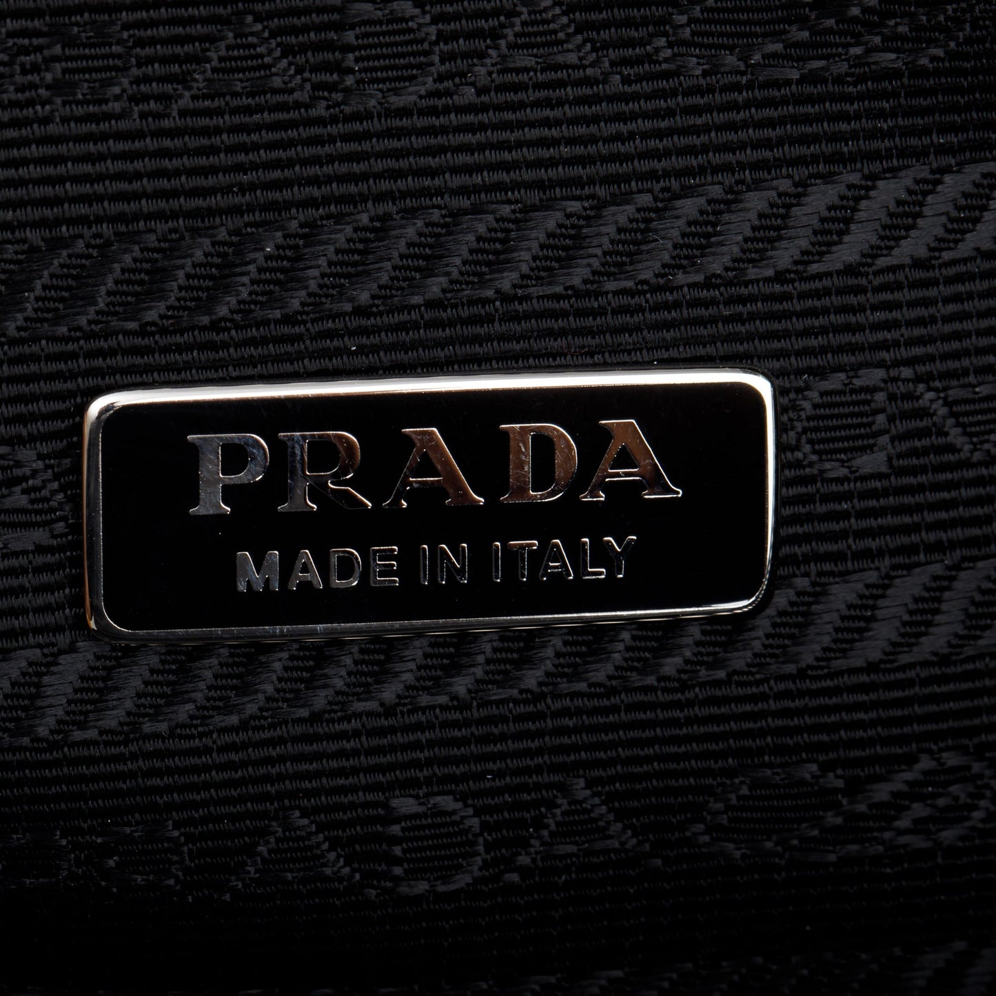 Prada Black Grace Lux Leather Triangle Wristlet Clutch