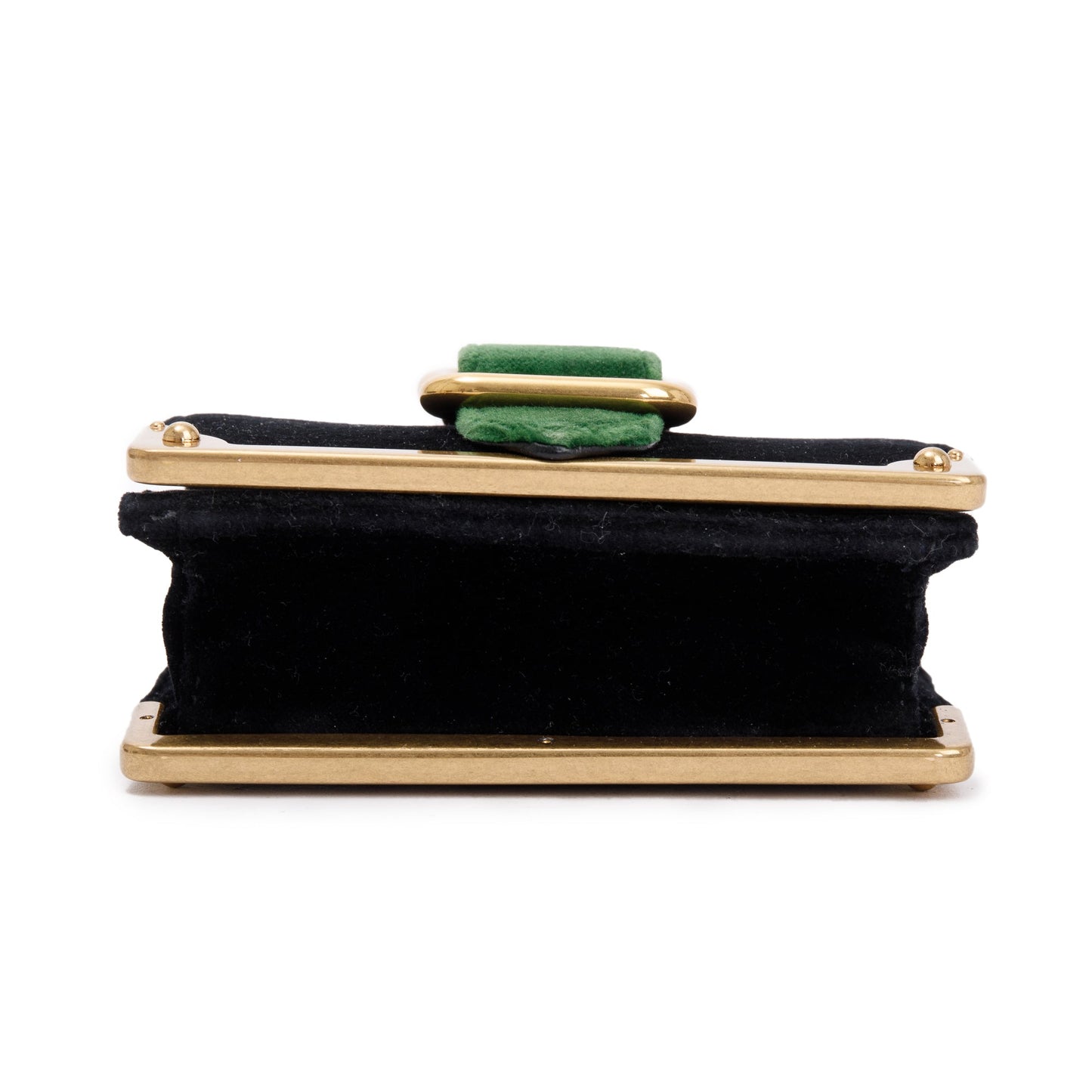 Prada Black Green Velluto City Calf Wallet on Chain