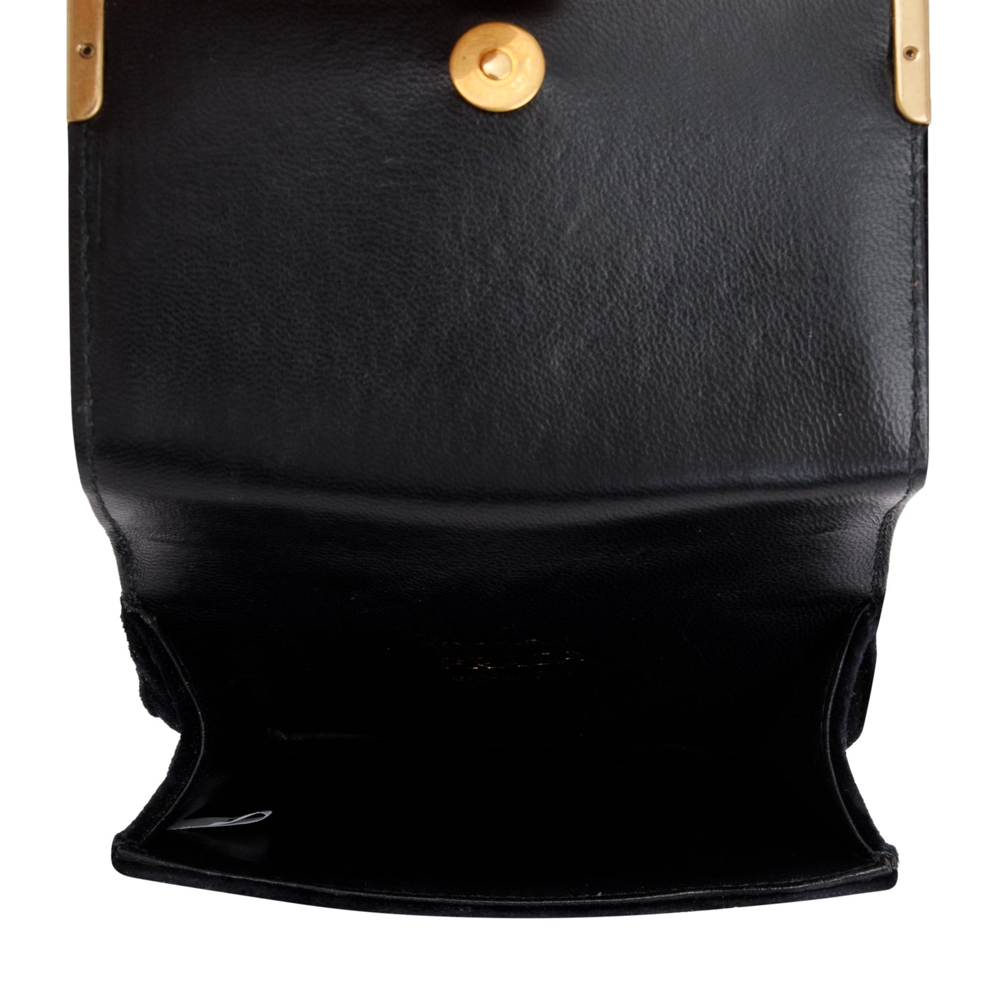 Prada Black Green Velluto City Calf Wallet on Chain
