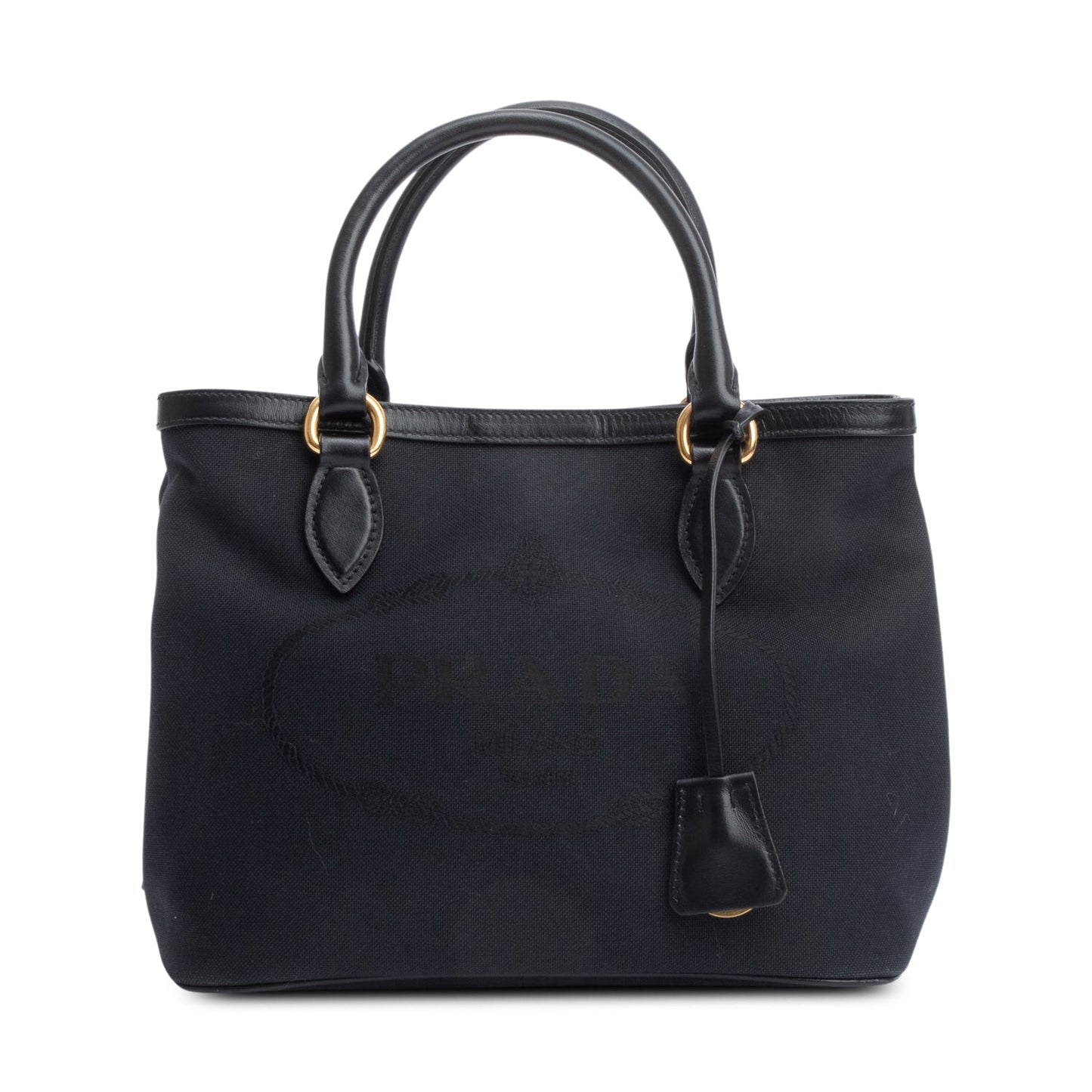 Prada Black Jacquard Logo Tote
