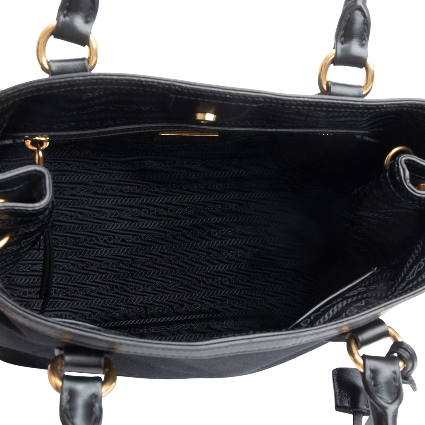 Prada Black Jacquard Logo Tote