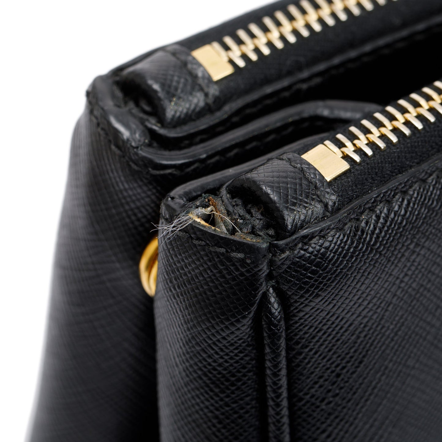 Prada Black Large Saffiano Lux Double Zip Galleria Tote