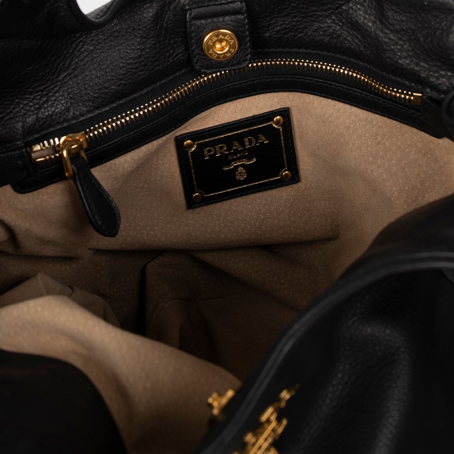 Prada Black Leather Hobo