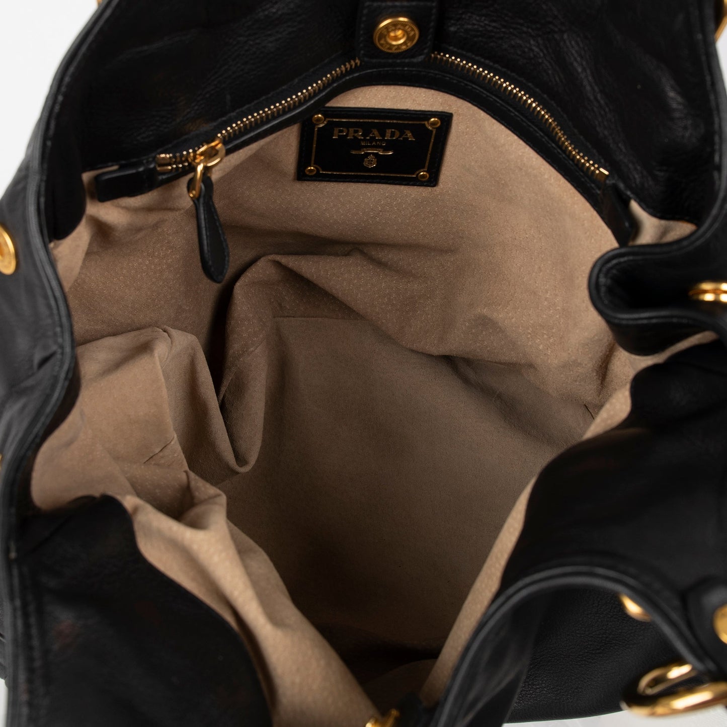 Prada Black Leather Hobo