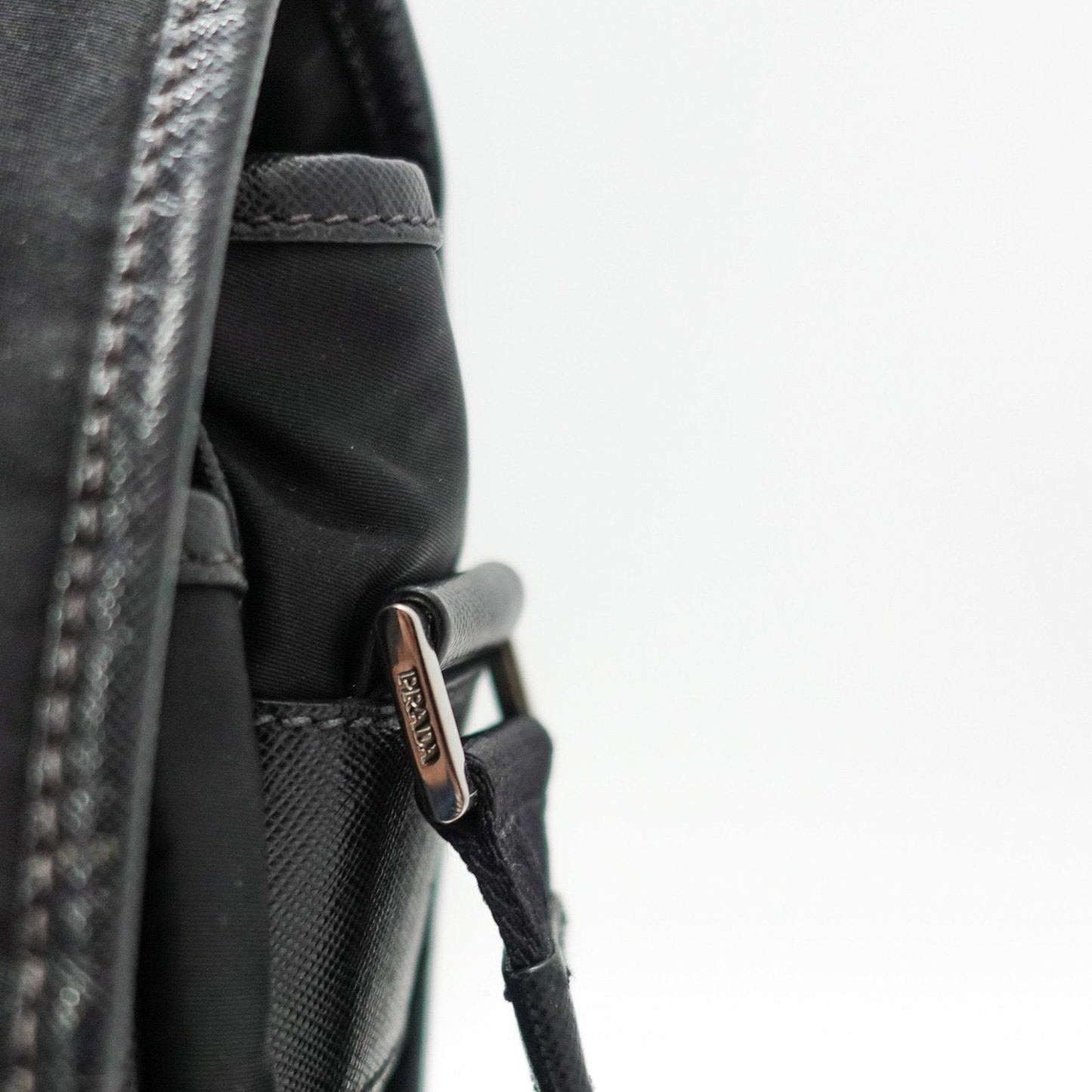 Prada Black Leather Trimmed Shell Messanger