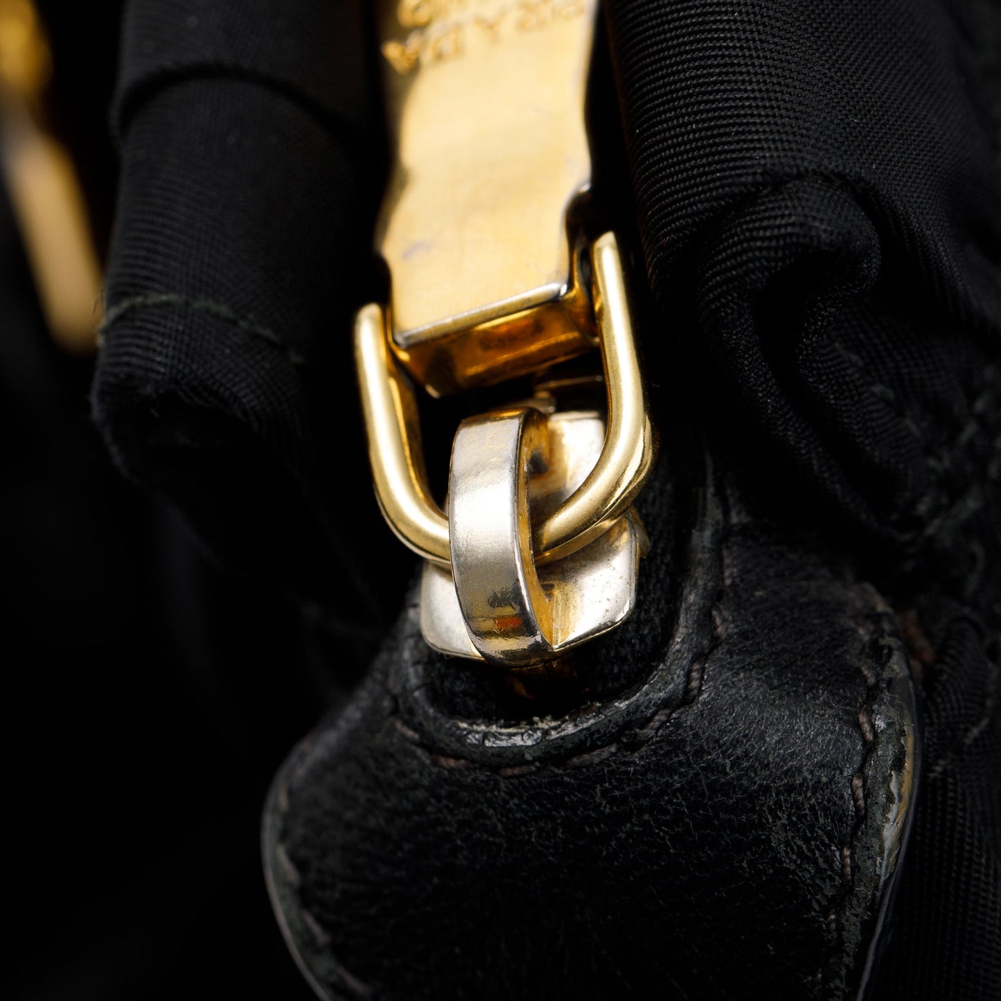 Prada Black Leather-Trimmed Tessuto Gaufre Tote