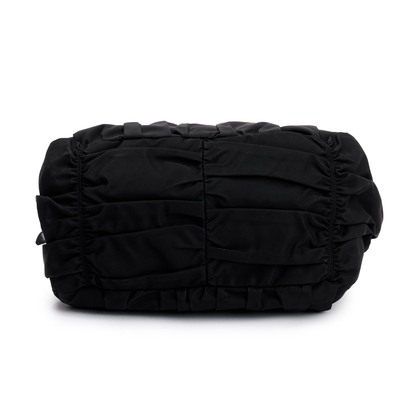 Prada Black Leather-Trimmed Tessuto Gaufre Tote