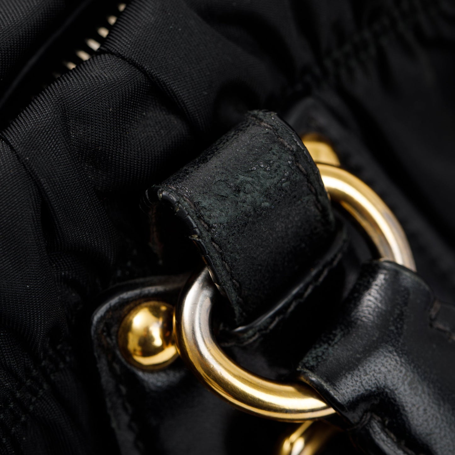 Prada Black Leather-Trimmed Tessuto Gaufre Tote