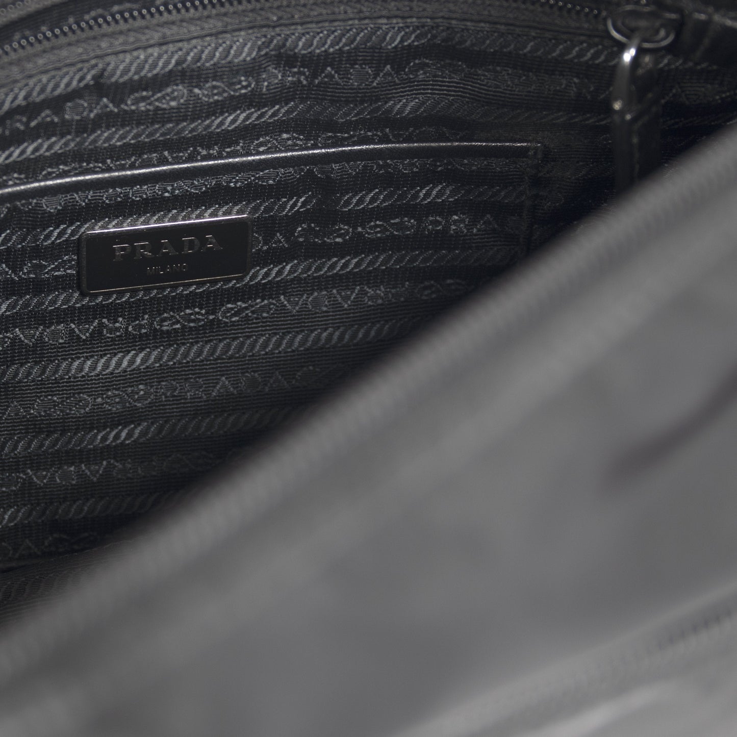 Prada Black Leather-Trimmed Tessuto Messenger Bag