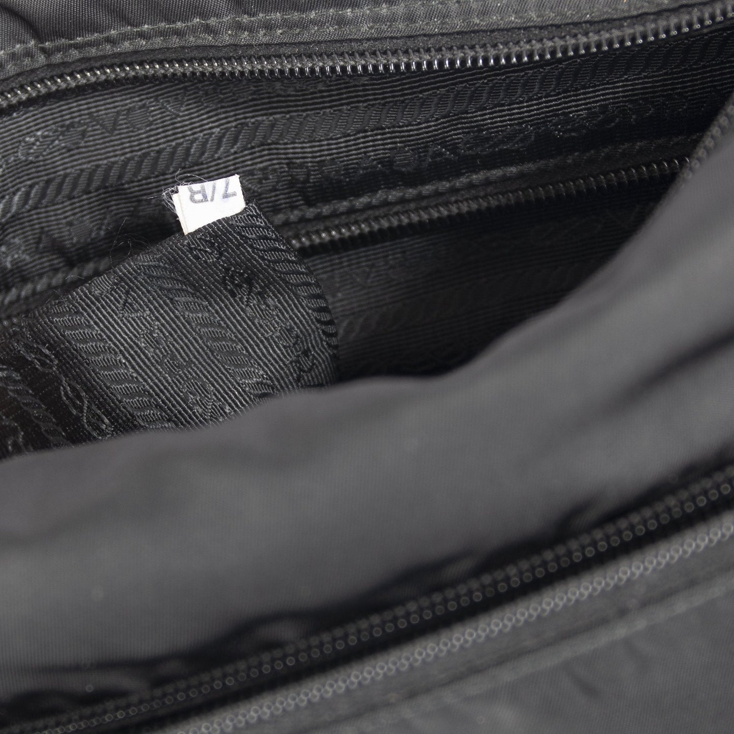 Prada Black Leather-Trimmed Tessuto Messenger Bag