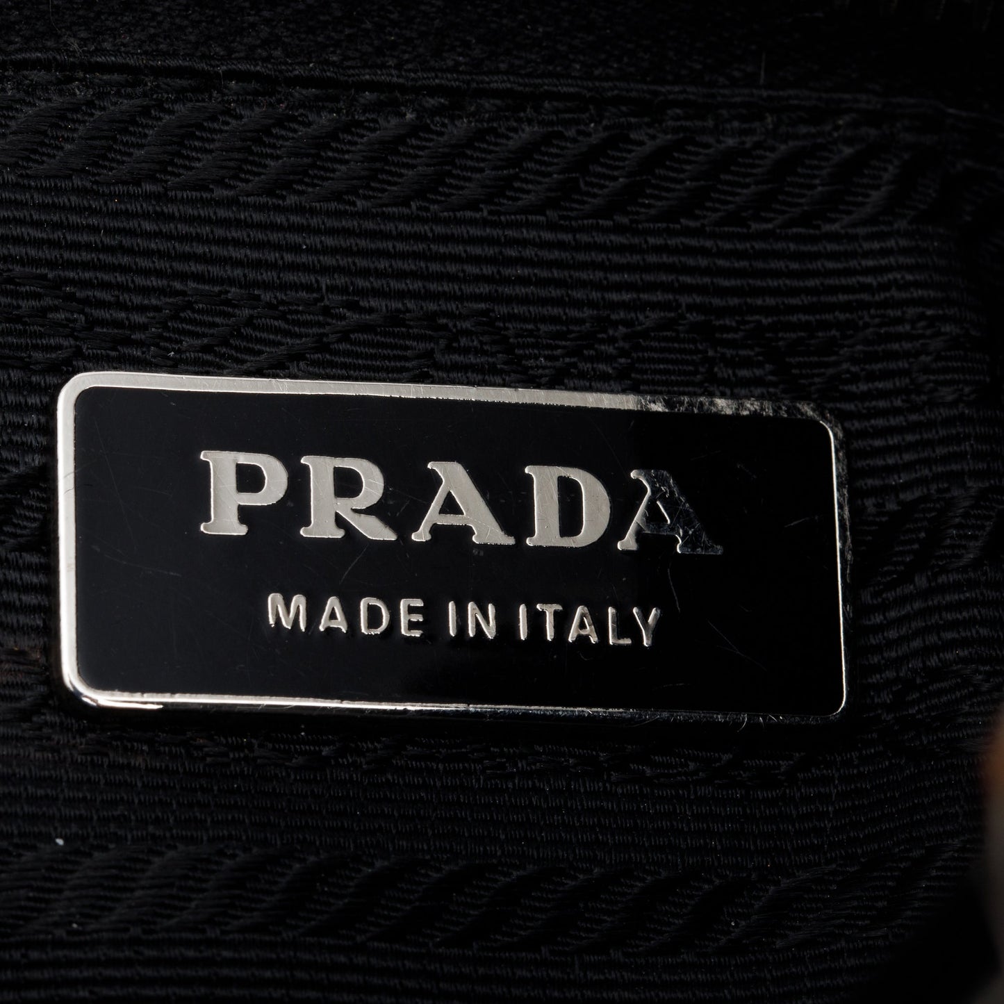 Prada Black Leather-Trimmed Tessuto Nylon Moon Bag
