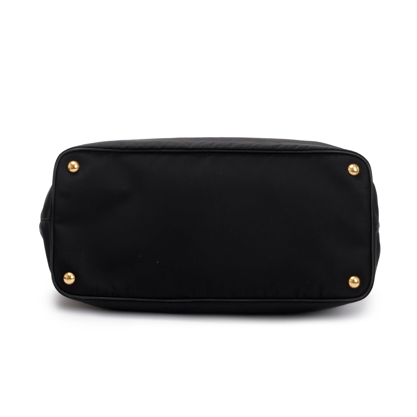 Prada Black Leather Trimmed Tessuto Nylon Tote
