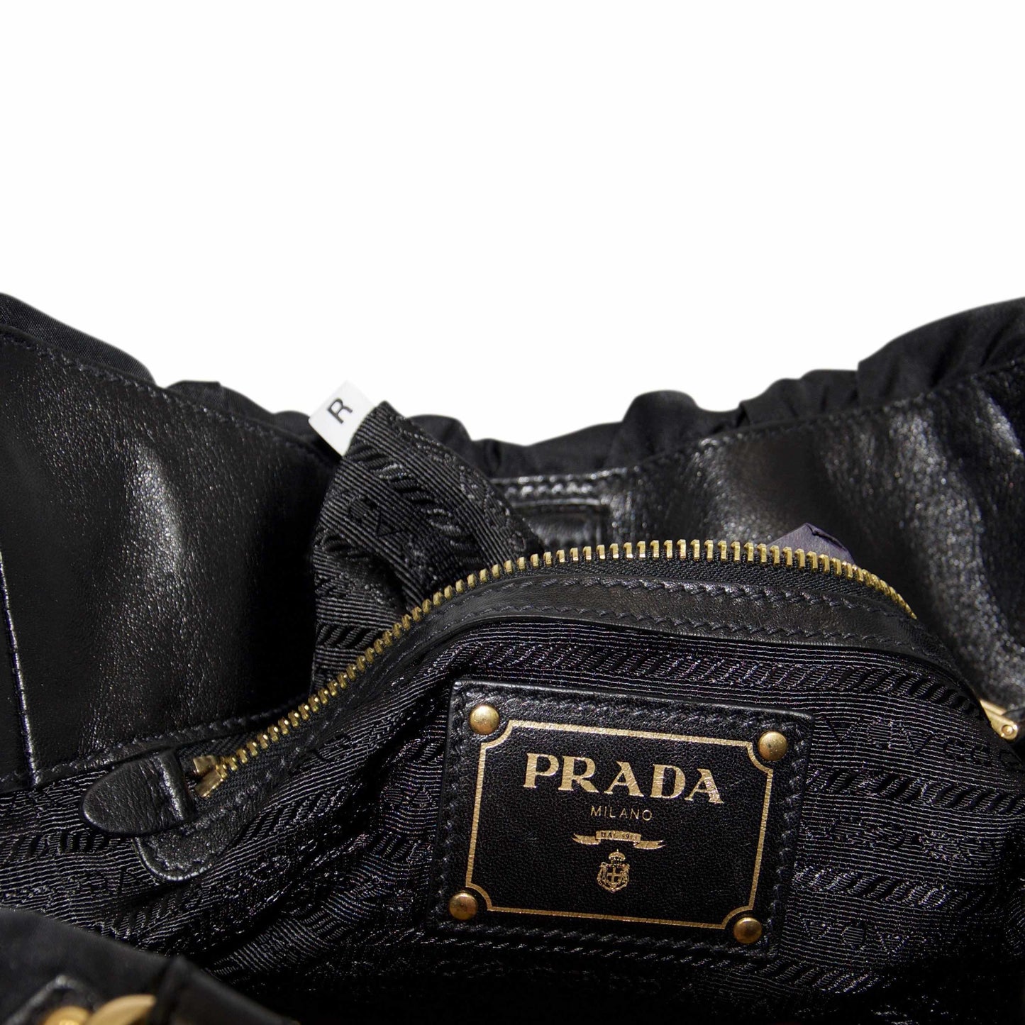 Prada Black Nylon Jacquard Two Way Handbag