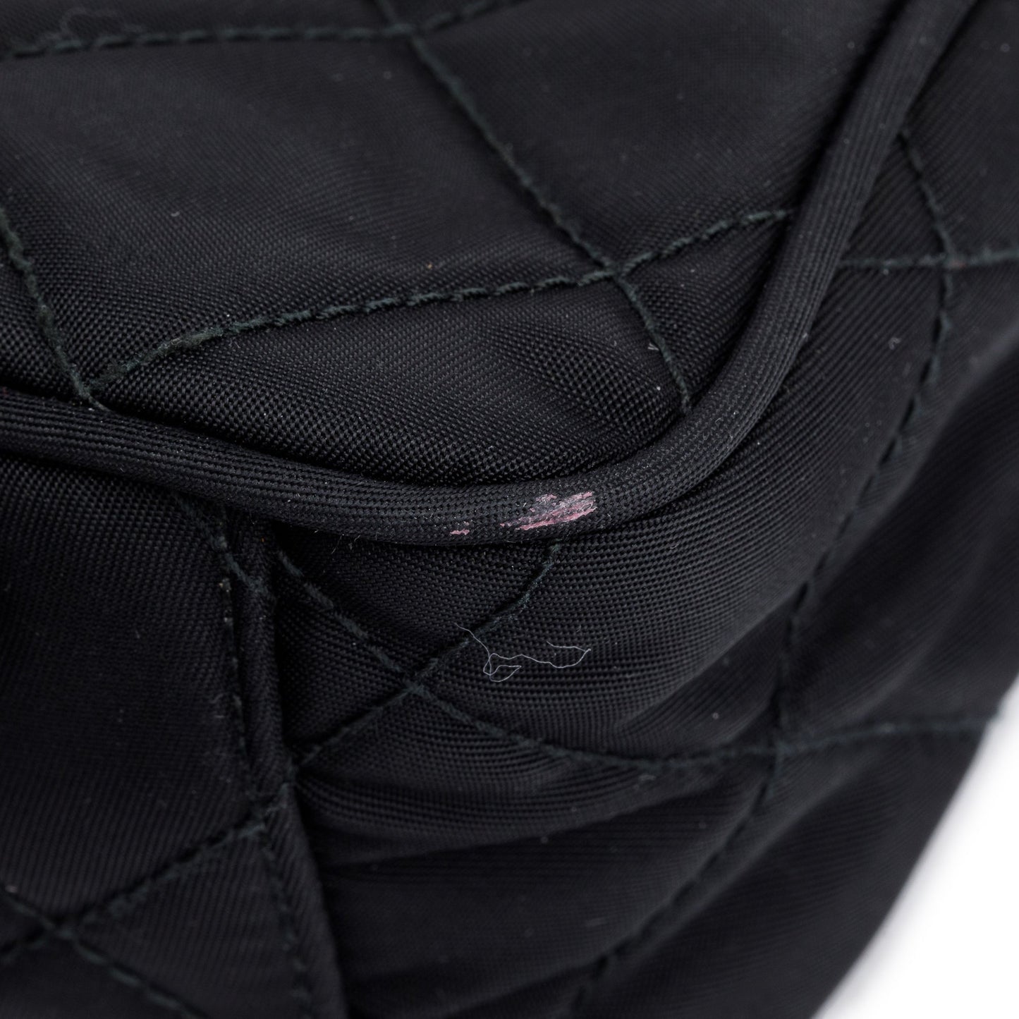 Prada Black Quilted Tessuto Impuntu Chain Crossbody Bag
