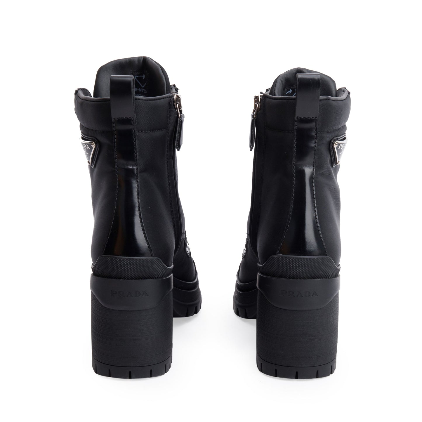 Prada Black Re-Nylon and Leather Boots, Size 37.5
