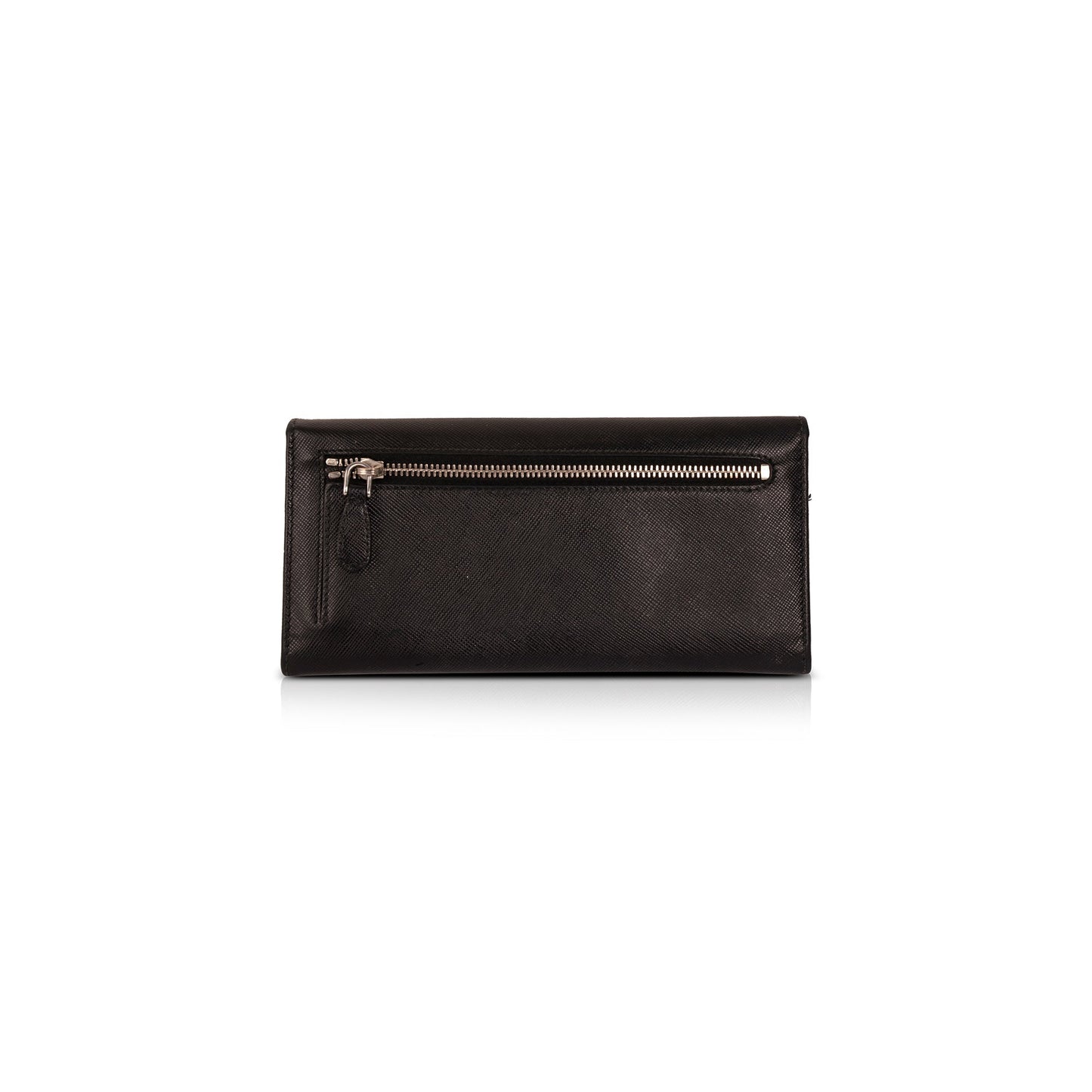 Prada Black Saffiano Continental Wallet