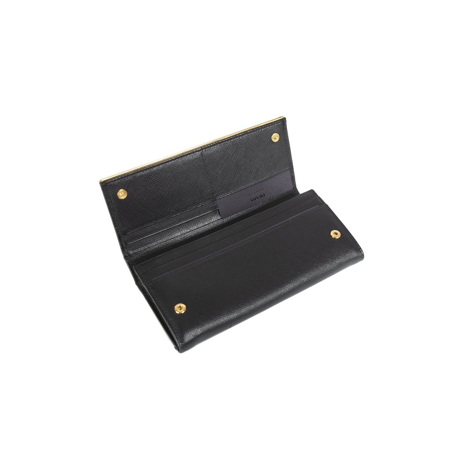 Prada Black Saffiano Continental Wallet