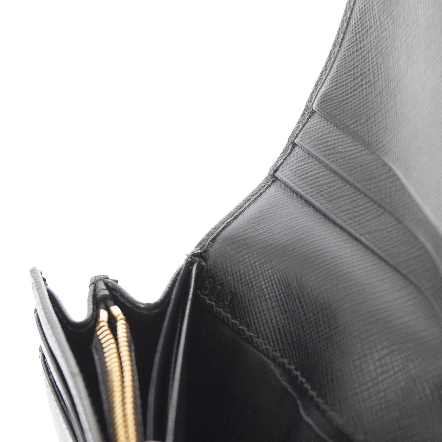 Prada Black Saffiano Continental Wallet