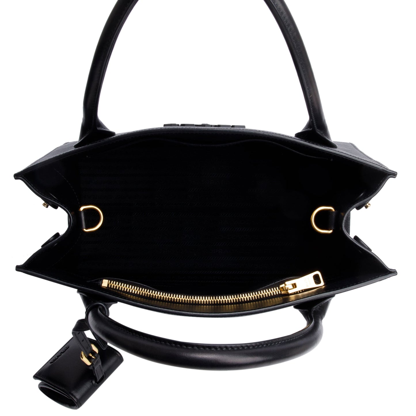 Prada Black Saffiano Cuir Medium Monochrome Top Handle Tote