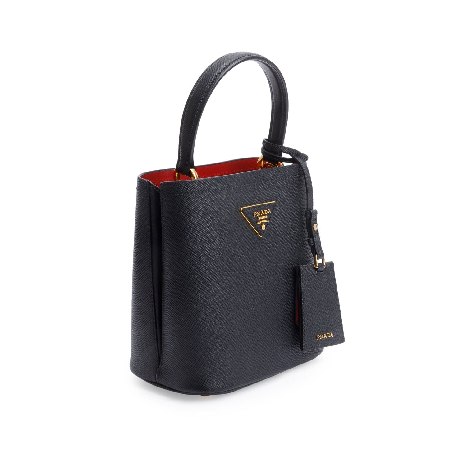 Prada Black Saffiano Cuir Small Panier Bag