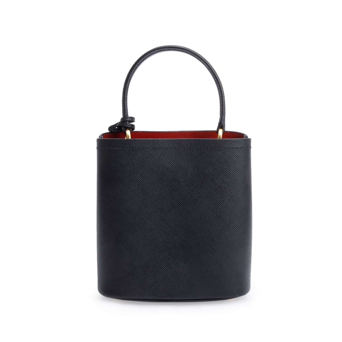 Prada Black Saffiano Cuir Small Panier Bag