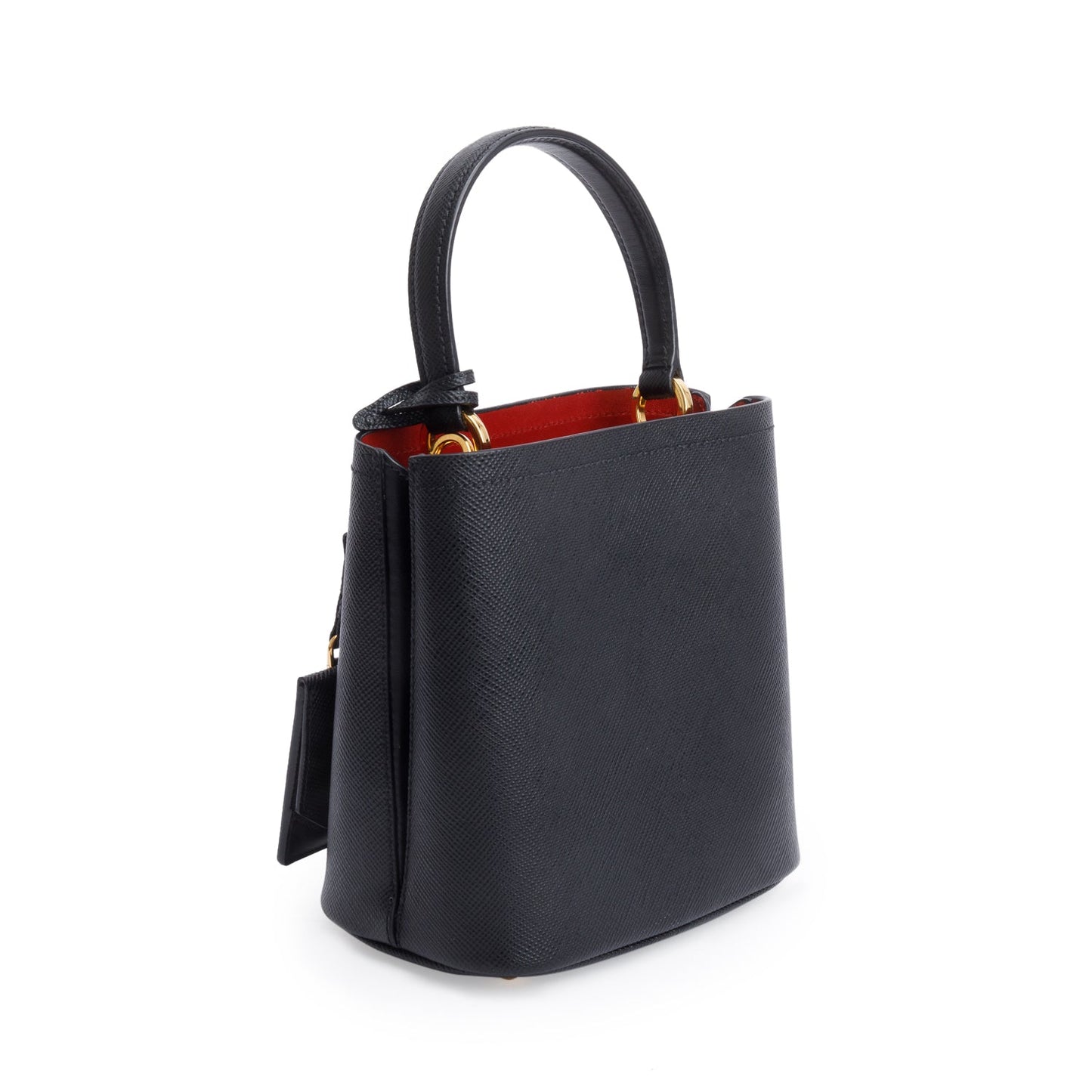 Prada Black Saffiano Cuir Small Panier Bag