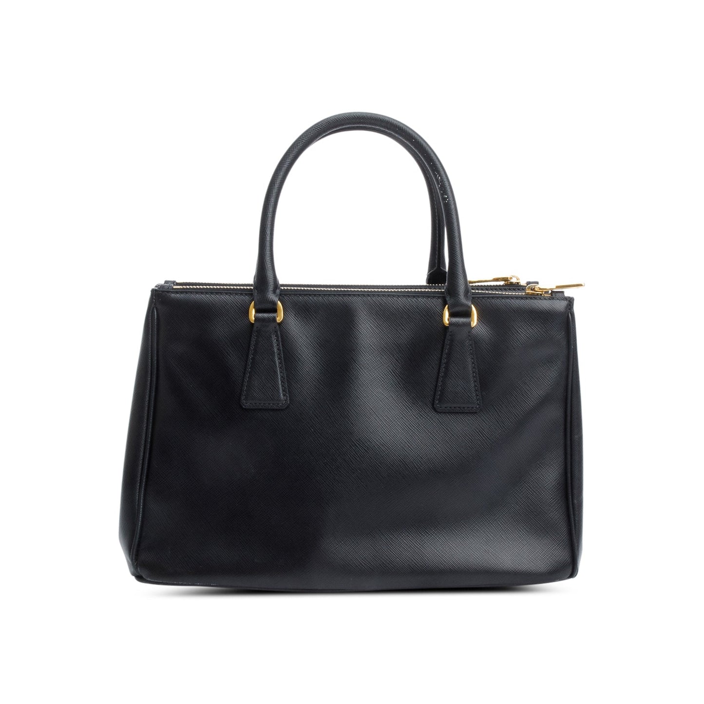 Prada Black Saffiano Leather Small Double Zip Galleria Tote