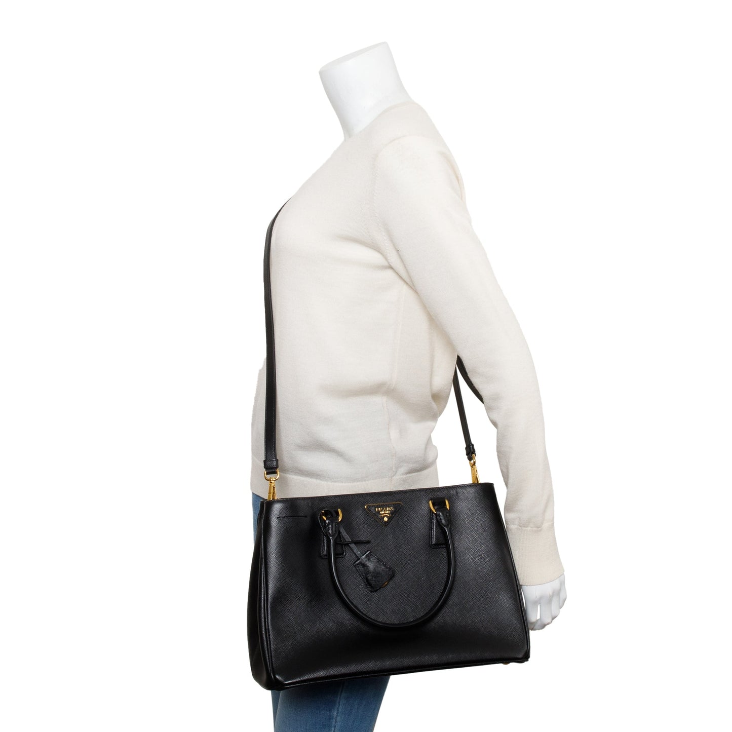 Prada Black Saffiano Lux Medium Galleria Tote
