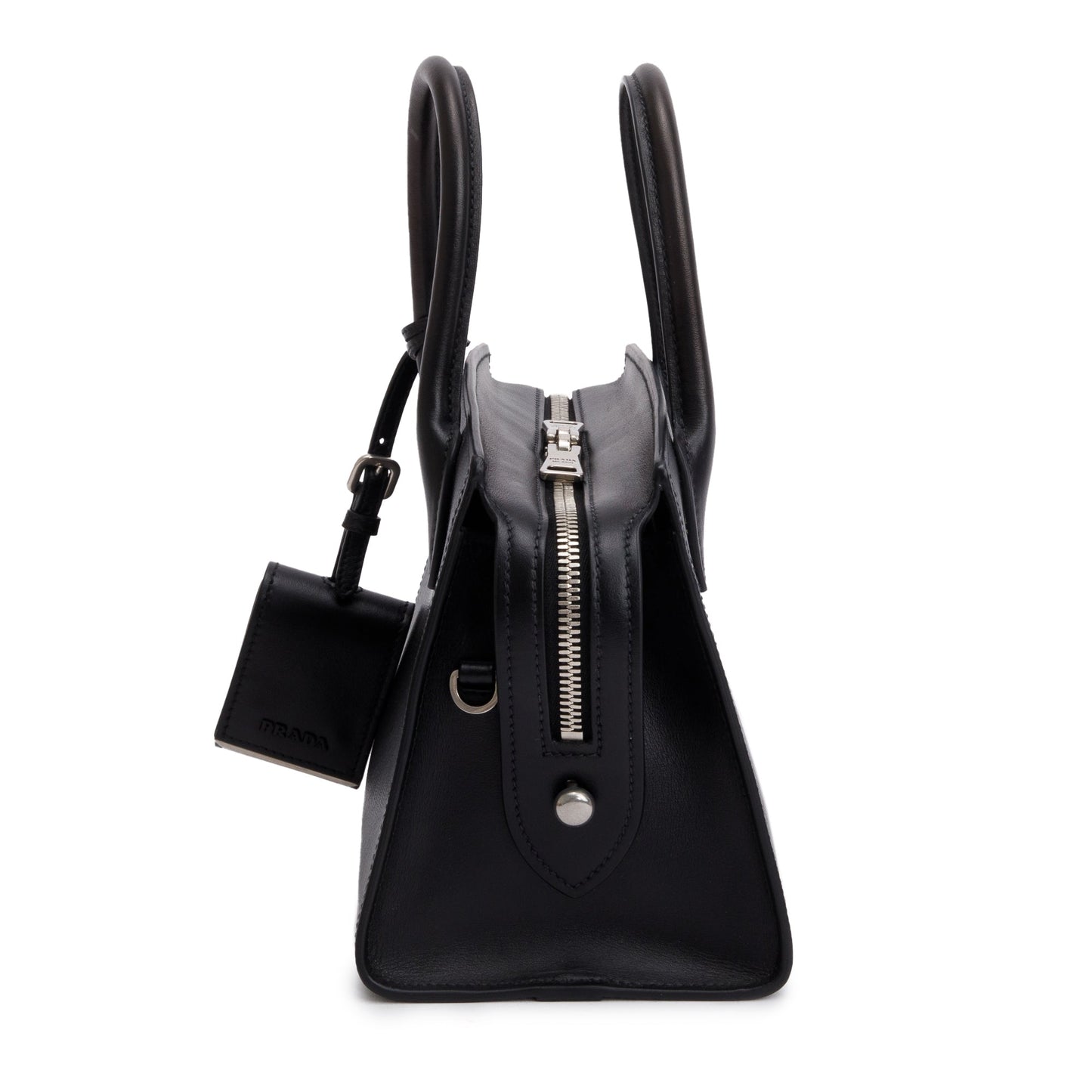 Prada Black Saffiano Lux Mini Monochrome Top Handle Tote