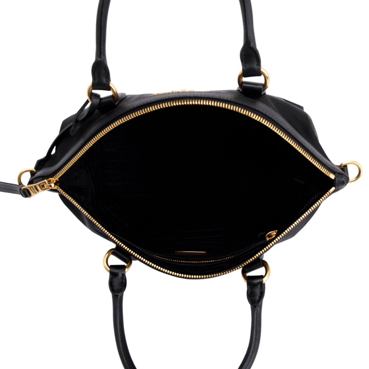Prada Black Saffiano-Trimmed Tote