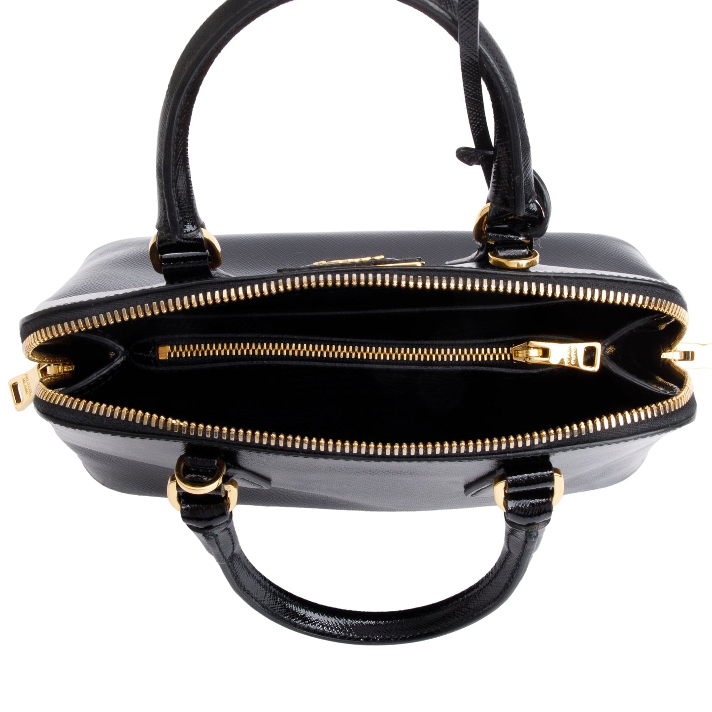 Prada Black Saffiano Vernice Small Promenade Tote