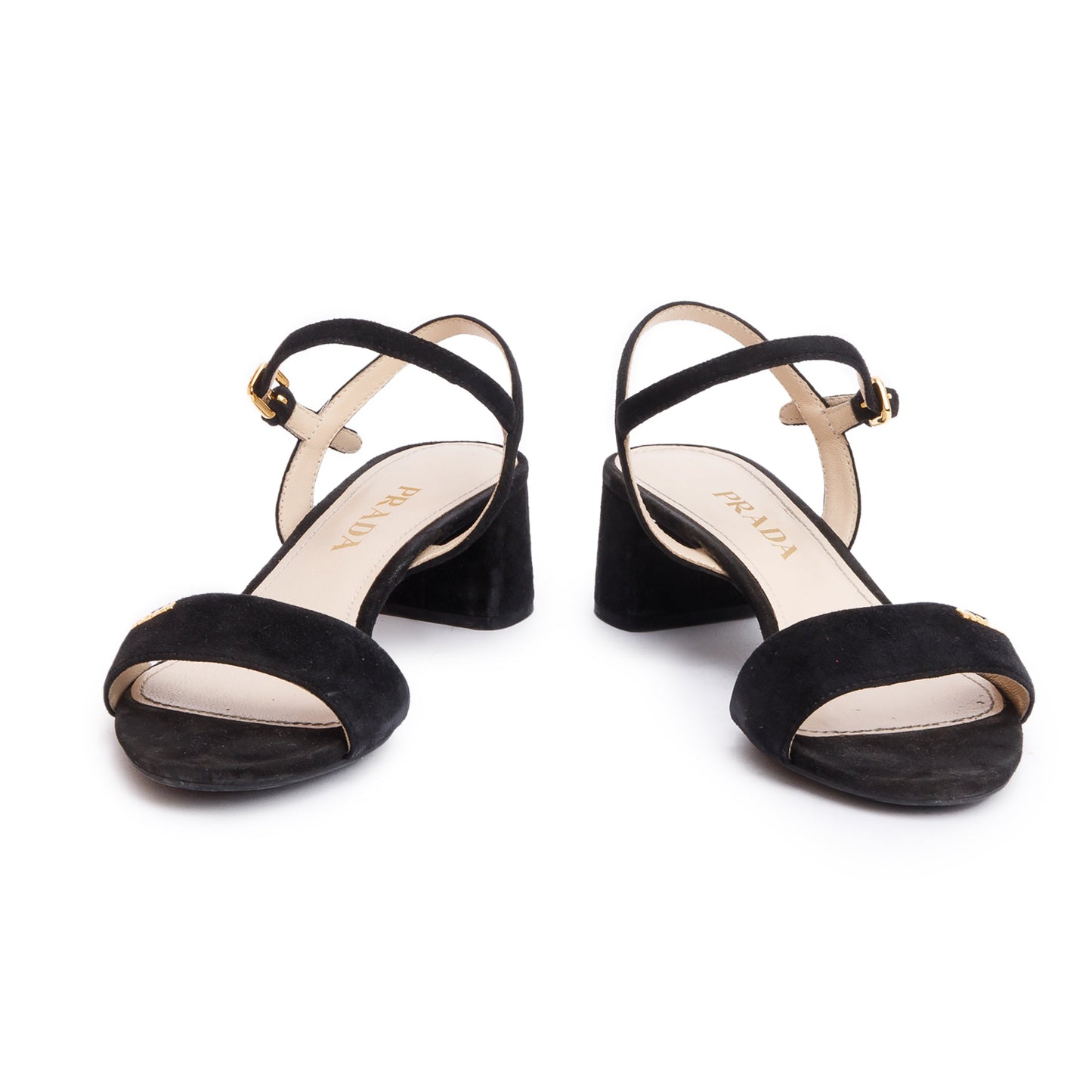 Prada Black Suede Sling Back Sandals, Size 36