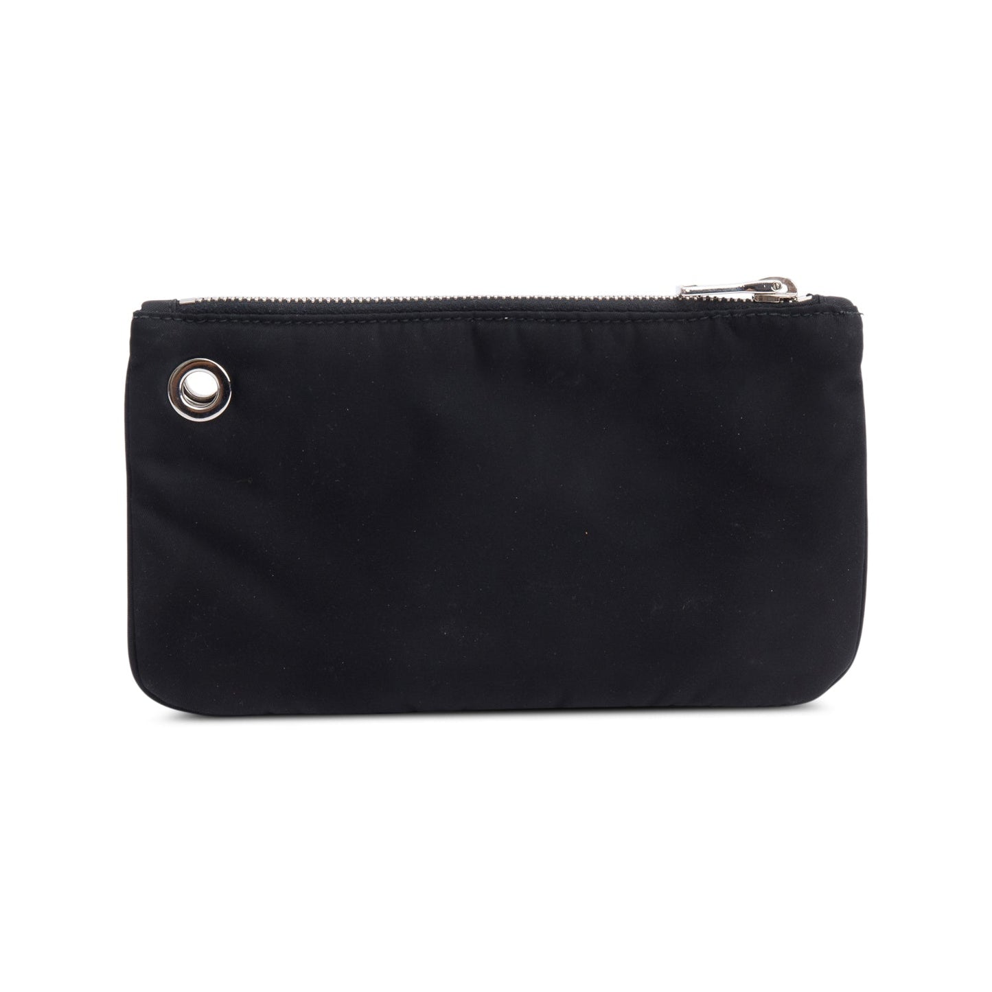 Prada Black Tessuto Nylon O-Ring Zip Pouch