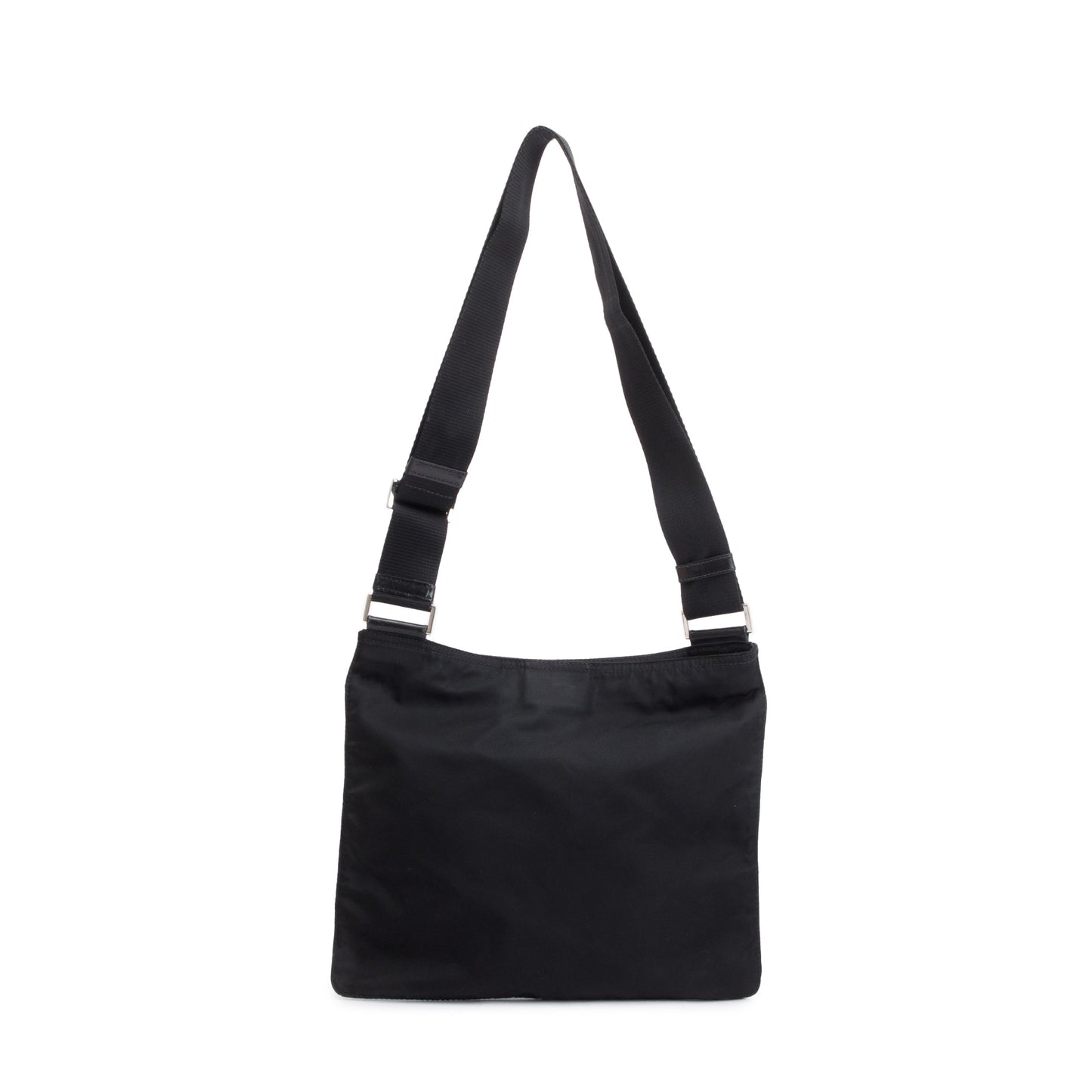 Prada Black Tessuto Nylon Vela Flat Messenger Bag