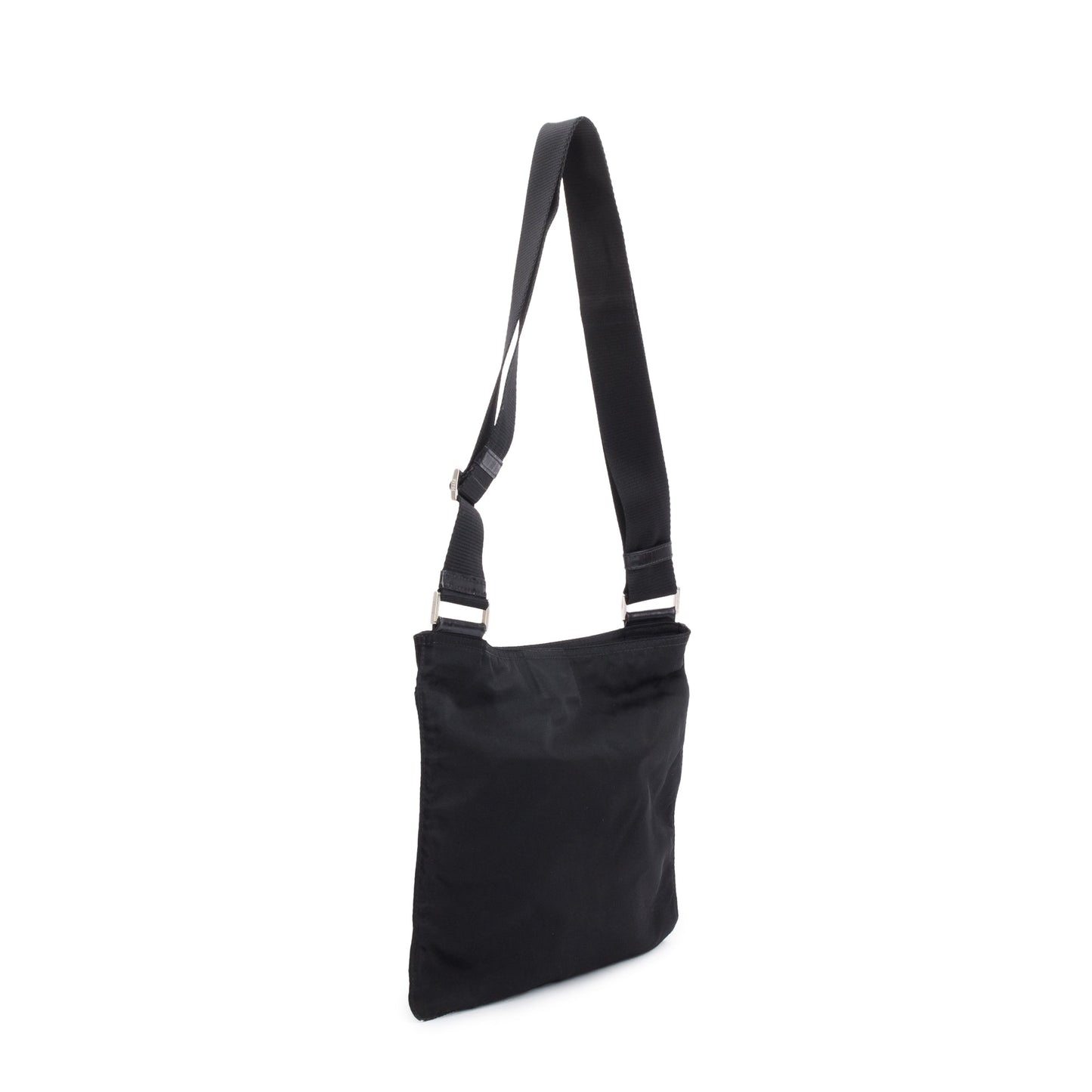 Prada Black Tessuto Nylon Vela Flat Messenger Bag