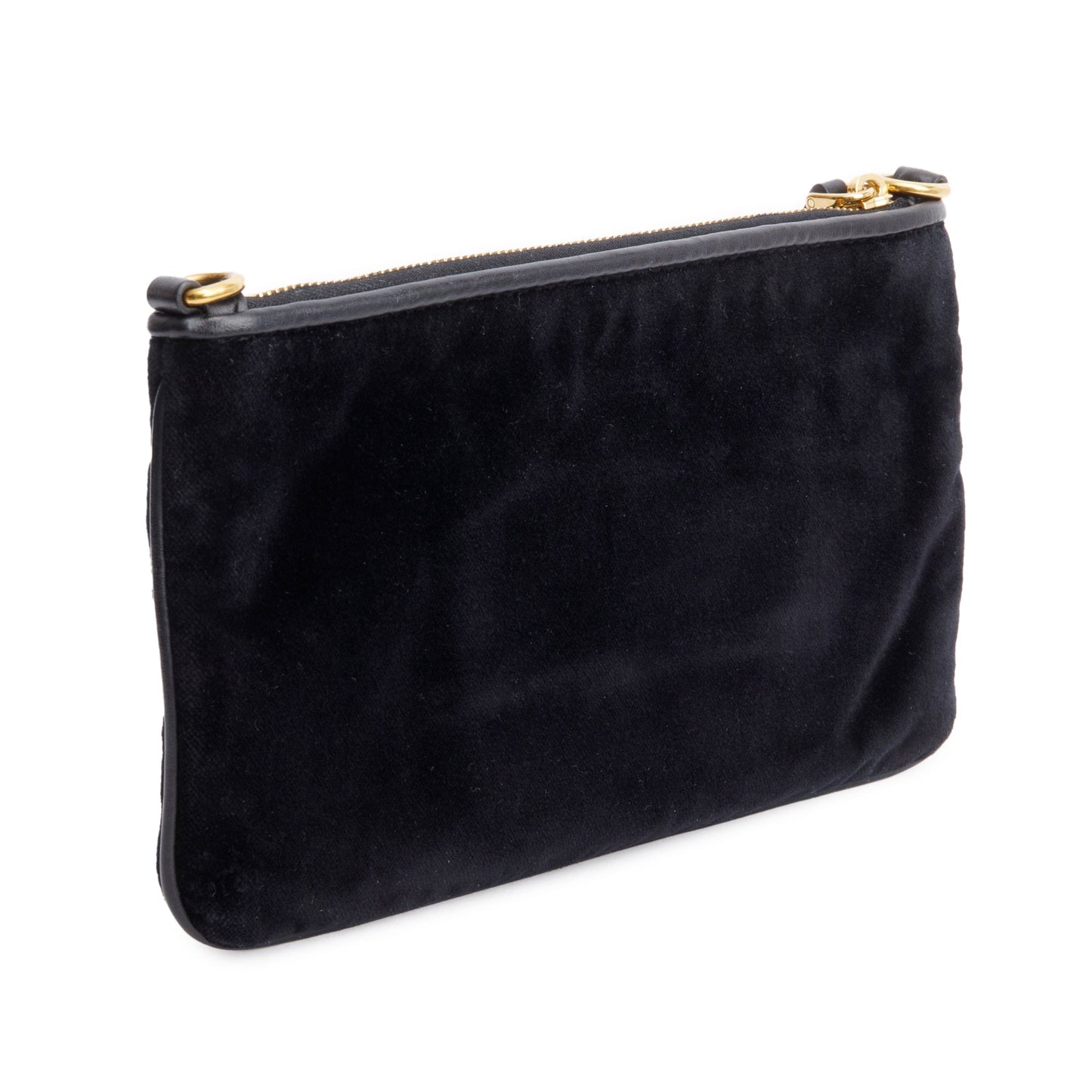 Prada Black Velluto Chain Clutch