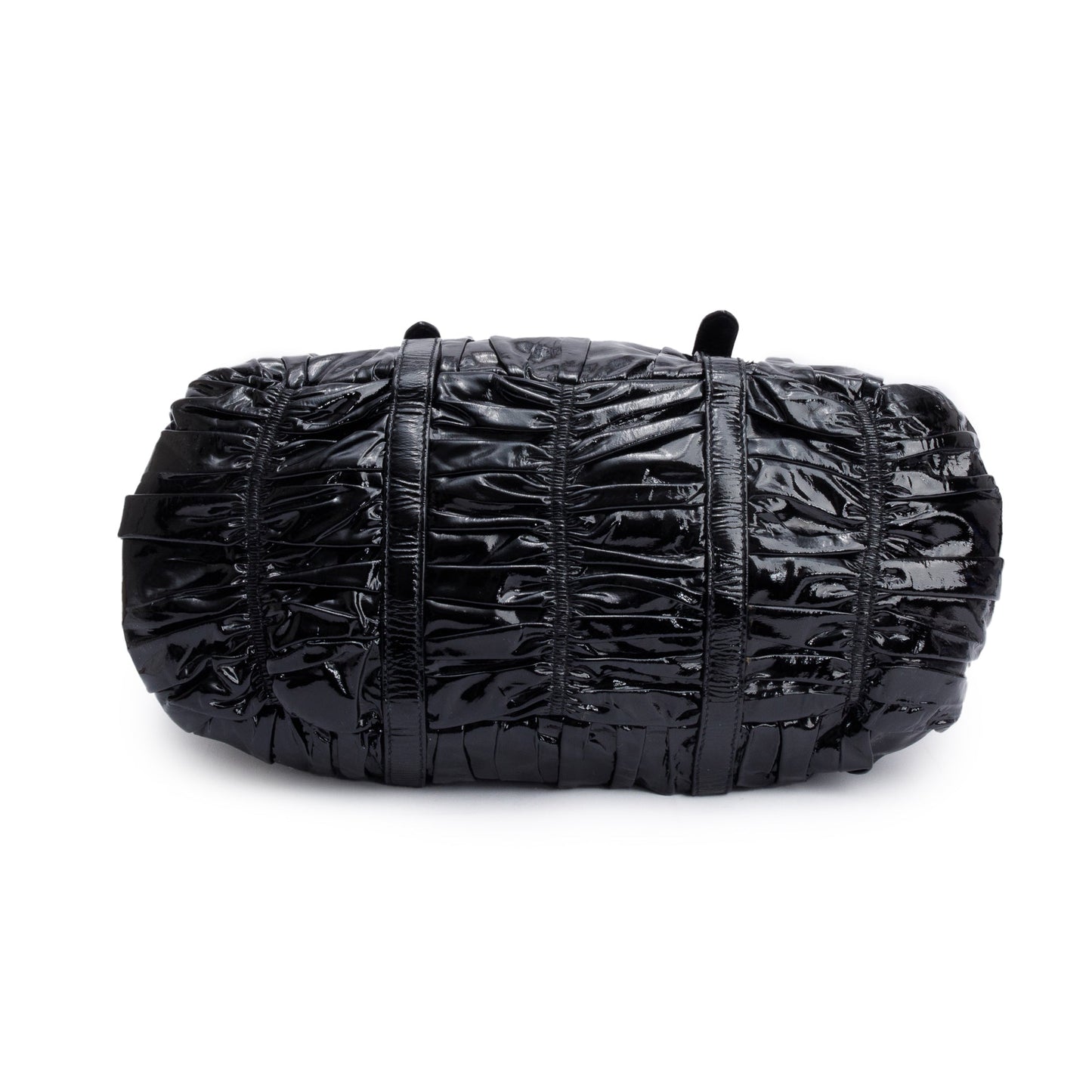 Prada Black Vernice Gaufre Shopping Tote